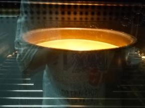 倒入模具，震出大气泡，放入预热好的烤箱里170度25分钟