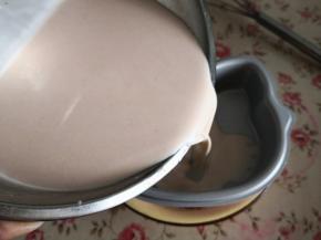 6.	拌好的布丁液倒入模具中，