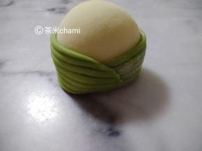 然后把面团立起来。