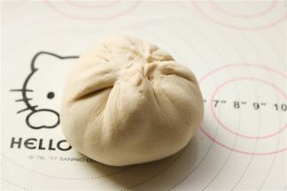 像包包子一样包起来，收口一定要捏紧，而且尽量不要有疙瘩。