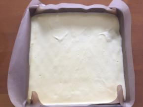 倒入之前烤好的蛋糕盘中，轻晃几下，使之均匀