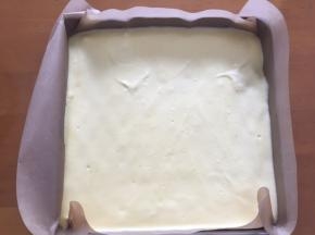 倒入之前烤好的蛋糕盘中，轻晃几下，使之均匀