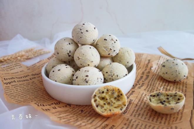 黑芝麻原味麻薯面包