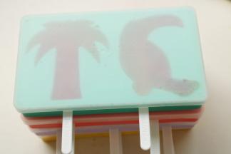 盖上冰棍模的盖子，送入冰箱冷冻6个小时以上，好吃的冰棍就做好了。自带棍子和防尘盖，不会造成污染，超级干净。