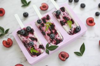 加入果酱还可以做成其他口味的哦，这是蓝莓果酱口味的