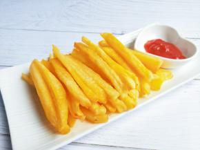 蘸上番茄酱。或者椒盐都可以。