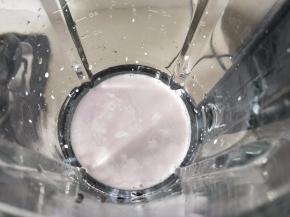 黑米粒放到破壁机中，或者其他可以打碎黑米的机器。加入牛奶和清水。