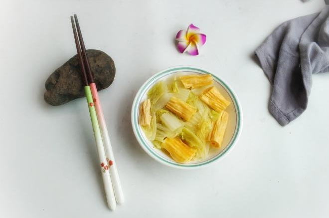 大白菜炒腐竹