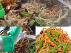 加入适量蚝油、生抽、黑胡椒粉翻炒熟即可
