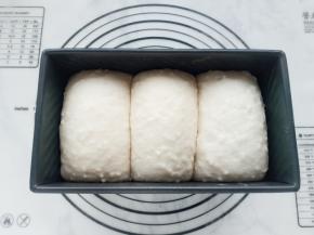 送入烤箱，开启发酵模式，进行第二次发酵。发酵至9分满。