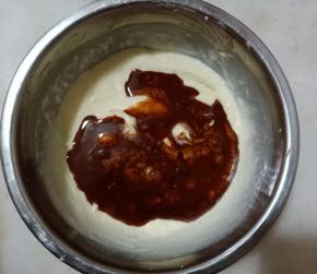 加入巧克力牛奶液。