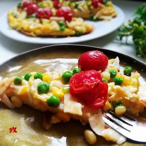 装入盘中，切成角就可以吃了