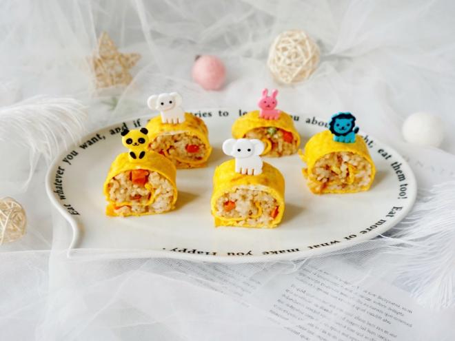 培根时蔬米饭鸡蛋卷