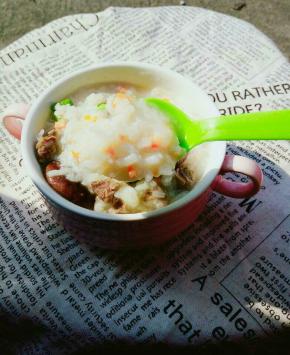 香菇牛肉粥就完成了