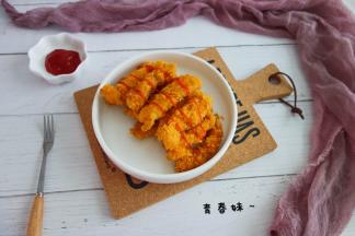 跟番茄酱很配哦，当然有肯德基里面的那种辣椒面也很好吃