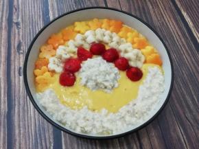 再把泡好的燕麦片