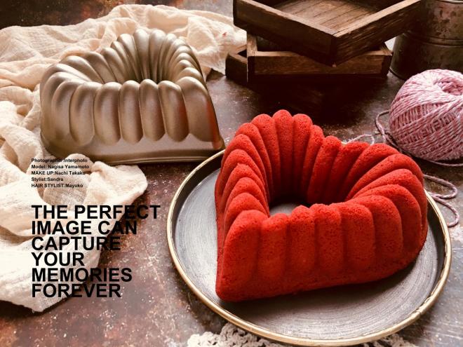 椰香红丝绒心形蛋糕