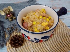 鸡腿香肠蛋炒饭。
