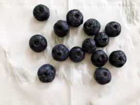 蓝莓洗净后用纸巾吸干水分