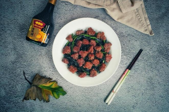 紫贝菜炒牛肉