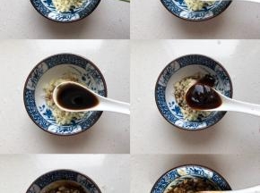 调蒜蓉酱汁：蒜瓣拍碎1汤匙生抽2汤匙蚝油1汤匙醋半汤匙白糖少许盐搅拌均匀即可