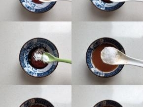 调糖醋酱汁：2勺番茄酱半汤匙玉米淀粉1g盐1汤匙白糖半汤匙香醋4汤匙水搅拌均匀备用
