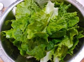 生菜一片一片的洗干净（放小苏打泡十分钟）