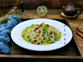 香芹炒藕片。