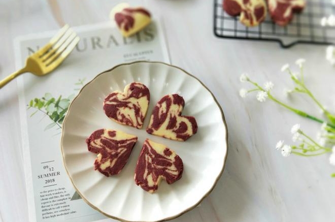 大理石爱心曲奇饼干