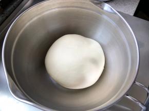 揉圆放入面盆中，盖保鲜膜，放至28度环境进行发酵