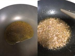 油锅热开，先炒肉末，