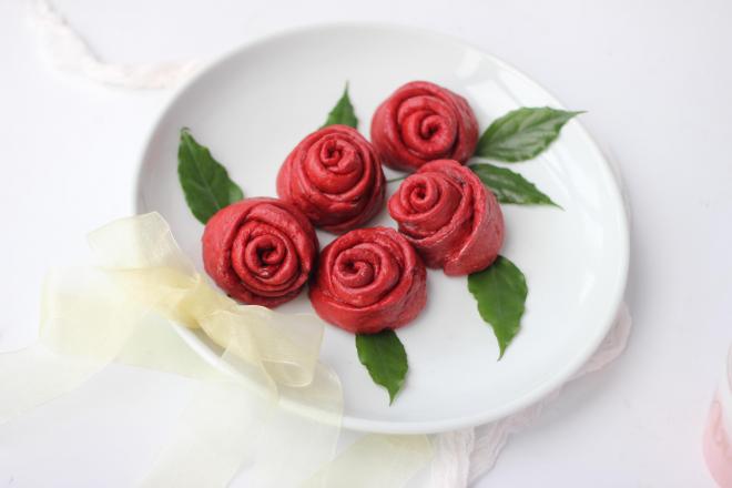 七夕玫瑰花馒头