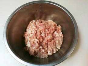 将肉糜放入盘中