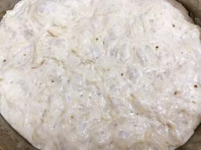 放入冰箱冷藏发酵一晚，或者室温发酵至三倍大表面布满气泡