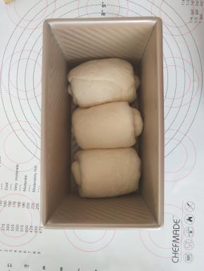 放入土司盒中发酵。