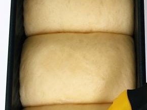 发至模具的八分满，取出，刷一层薄薄的蛋液