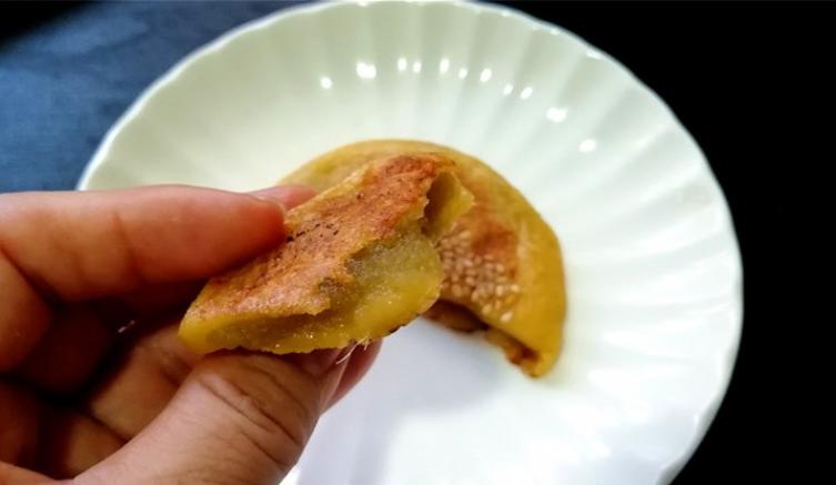 红薯绿豆沙糯米饼