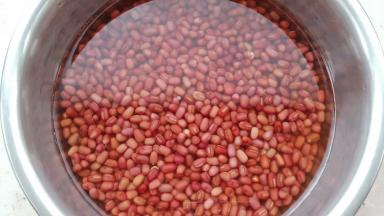 红豆洗净加水泡24个小时。