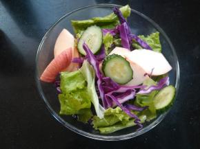 把所有的食材混合拌匀。这里选择的食材的颜色都是比较鲜艳脆爽一些的