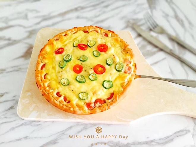 黑胡椒培根虾仁披萨