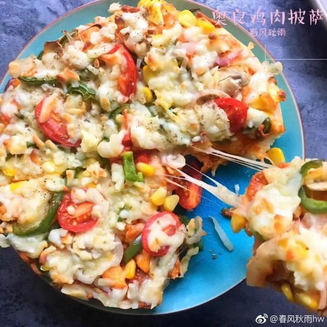 自制芝士鸡肉披萨