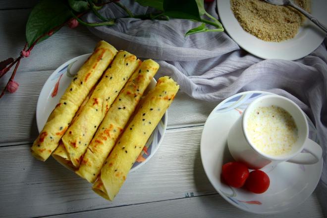 平底锅版鸡蛋卷