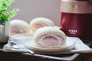 成品，颜色小清新，还带有淡淡甜味，松软可口。