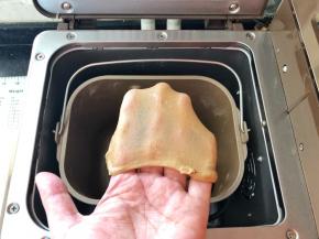 4、和面功能结束后，面团达到扩展阶段就可以了。