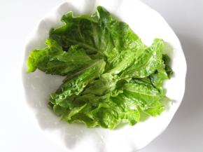 碗里铺上生菜叶