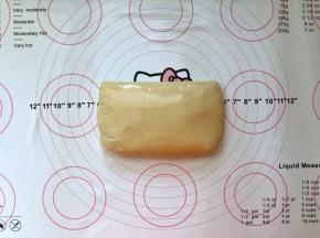 3、拌至无干粉放入保鲜袋里于室温下松驰1个小时。