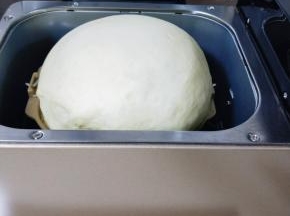 发酵好的面团，已经满桶。