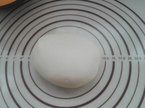 先来制作水油皮：将所有水油皮所用食材全部混合揉成光滑的面团，用保鲜膜包裹好，醒发20分钟