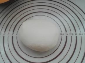 先来制作水油皮：将所有水油皮所用食材全部混合揉成光滑的面团，用保鲜膜包裹好，醒发20分钟