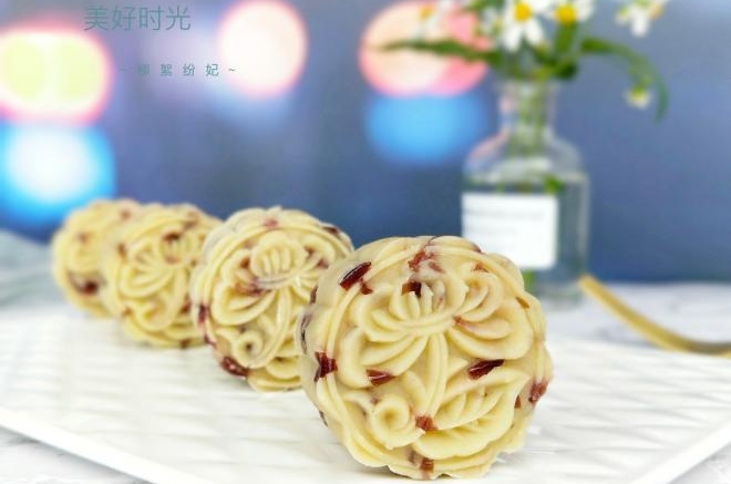 蔓越莓绿豆“月饼”